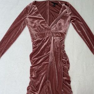 F21 Velvet Pink Maxi Dress